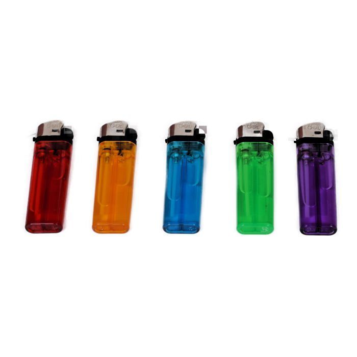 Lot de 50 Briquets A Roulette 2.J.Translucide Rechargeables Briquet Slim Gaz a Pierre,Et Pas Cher, Multicolore Fumeur