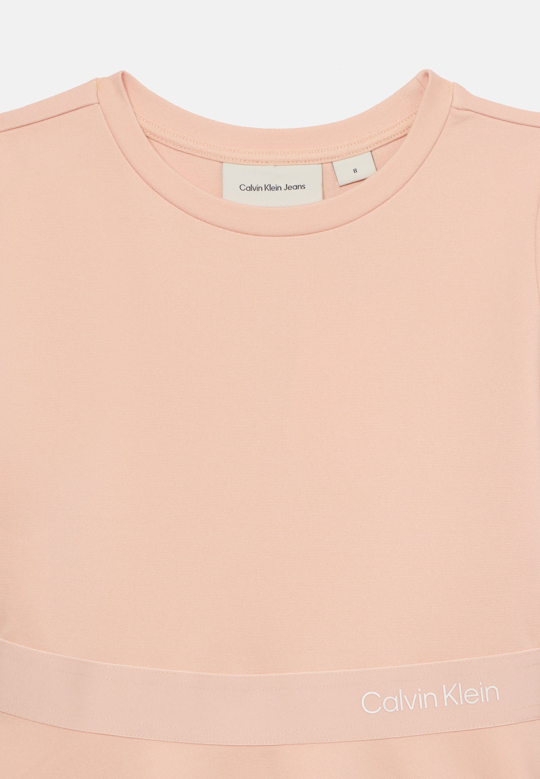 Calvin Klein Jeans jurk met logo-tape en stippen - Jersey jurk - Spaanse villa