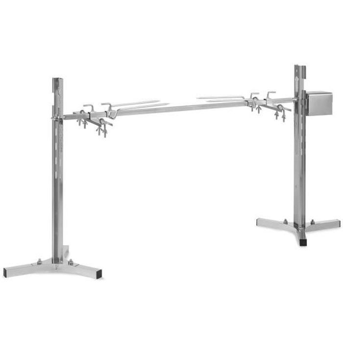 Asador de cochinillo Klarstein Sauenland Survivor - Asador giratorio - Rotisserie - 12W - 70kg máx. - Acero inoxidable - Gris