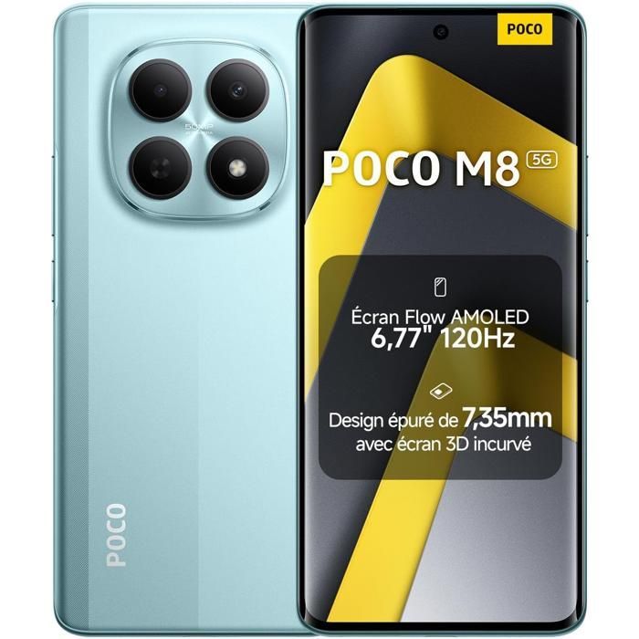 Smartphone Xiaomi POCO M8 5G 8+256 GB Verde Snapdragon® 6 Gen 3, Cargador no incluido