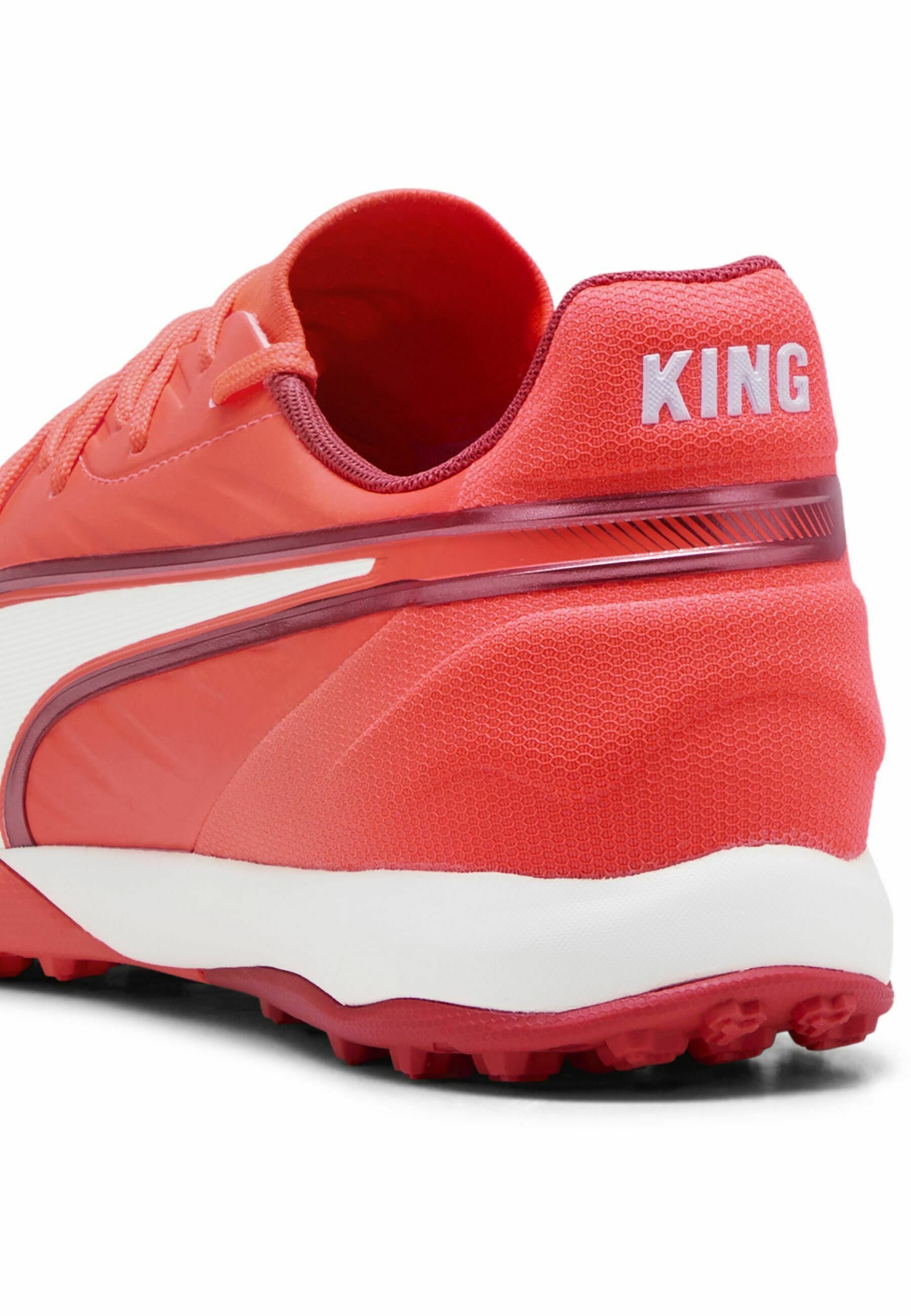 Puma KING MATCH TT - Turf voetbalschoenen - gloeiend rood wit rood vuur