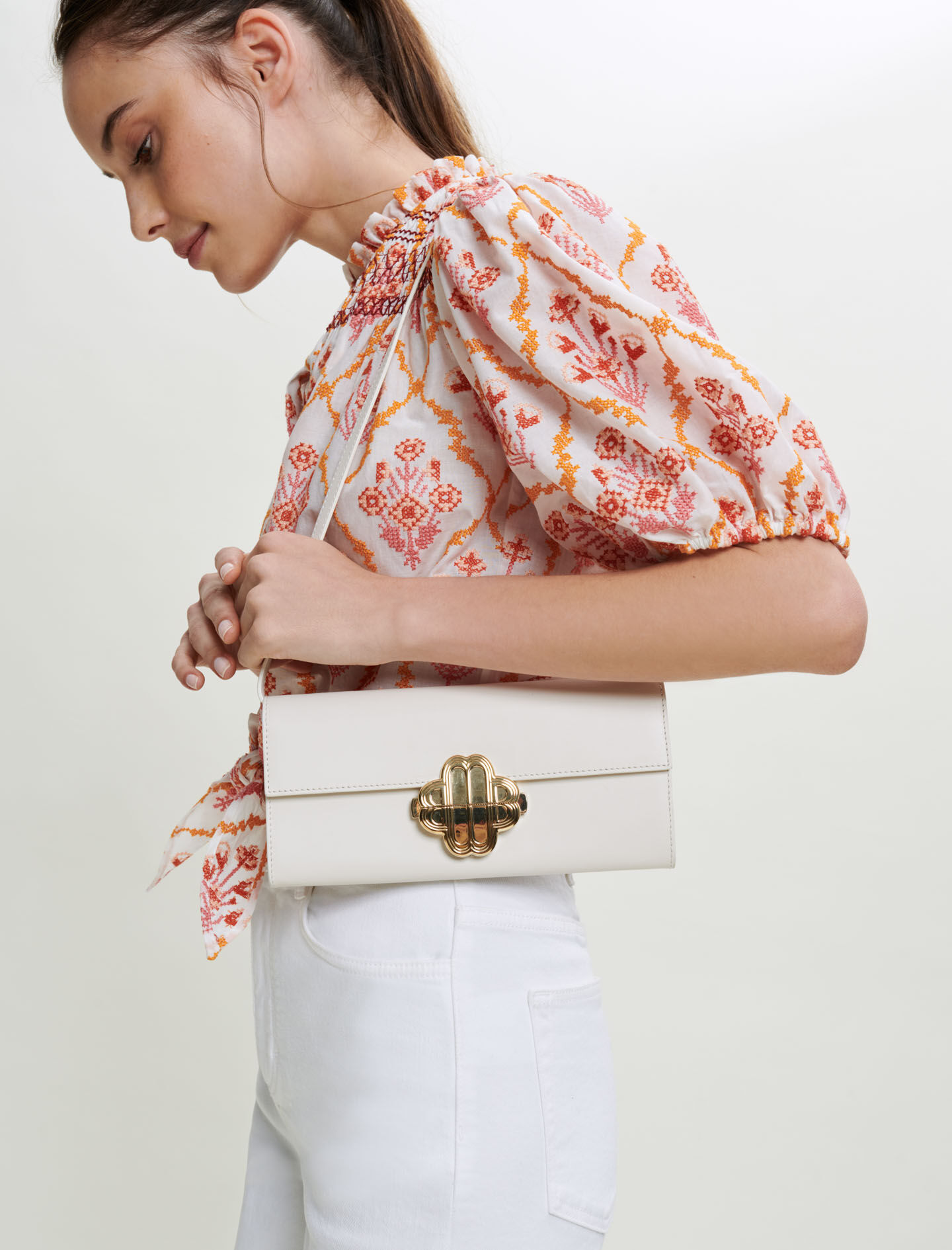 Baguette tas met klaverlogo - Raw