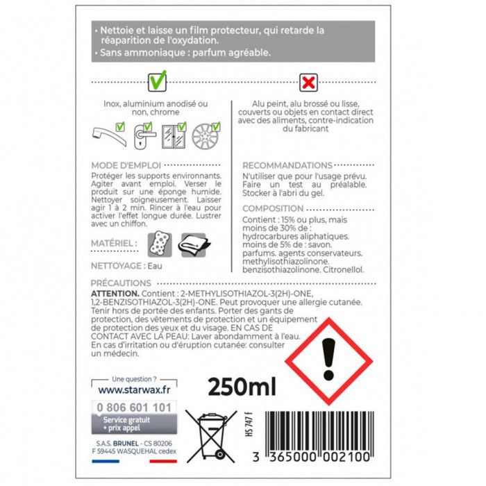 Spezialreiniger für Aluminium, Edelstahl und Chrom – 250 ml