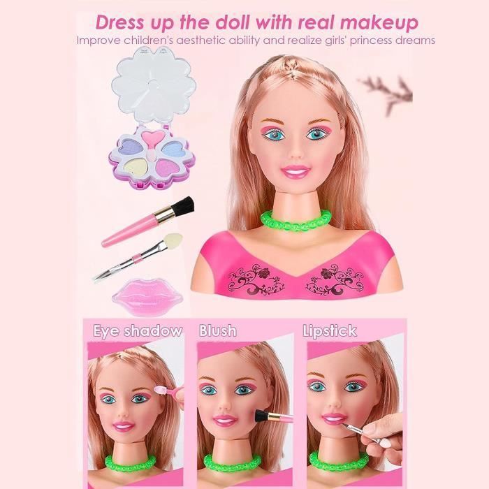 Tête à Coiffer Basic - Jouet de coiffure et de maquillage - 35 Accessoires Cheveux & Maquillage