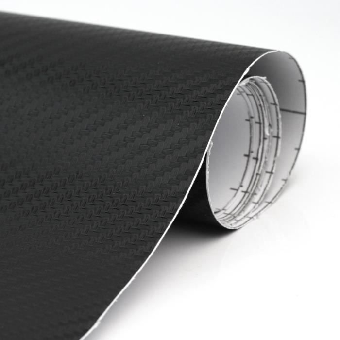Adhesivo para coche con diseño de fibra de carbono - Nuevo - 150 cm x 60 cm - Negro - Duradero