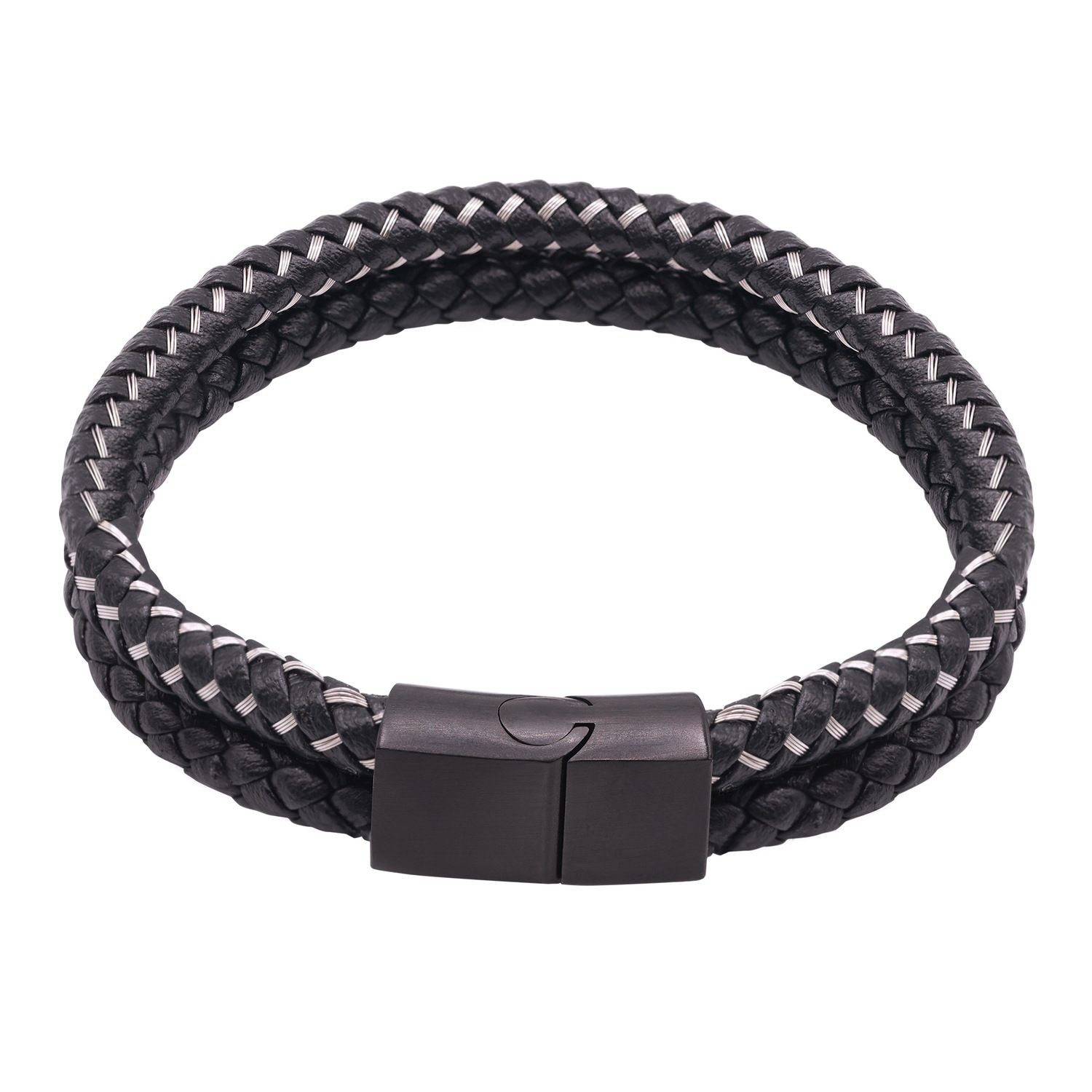 Heideman Bracelet en cuir Timon noir