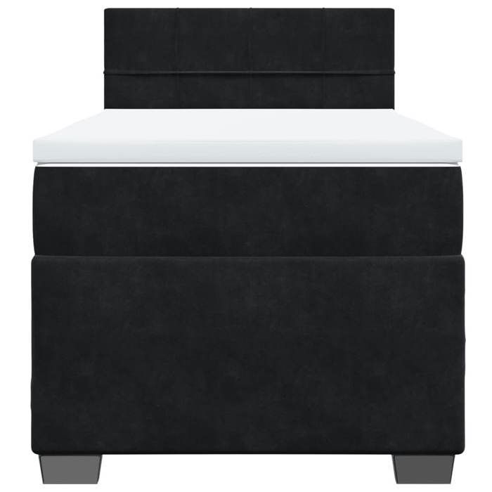 Struttura letto con materasso - Maison Exclusive - Nero - 80x200 cm - Velluto - Massimo relax