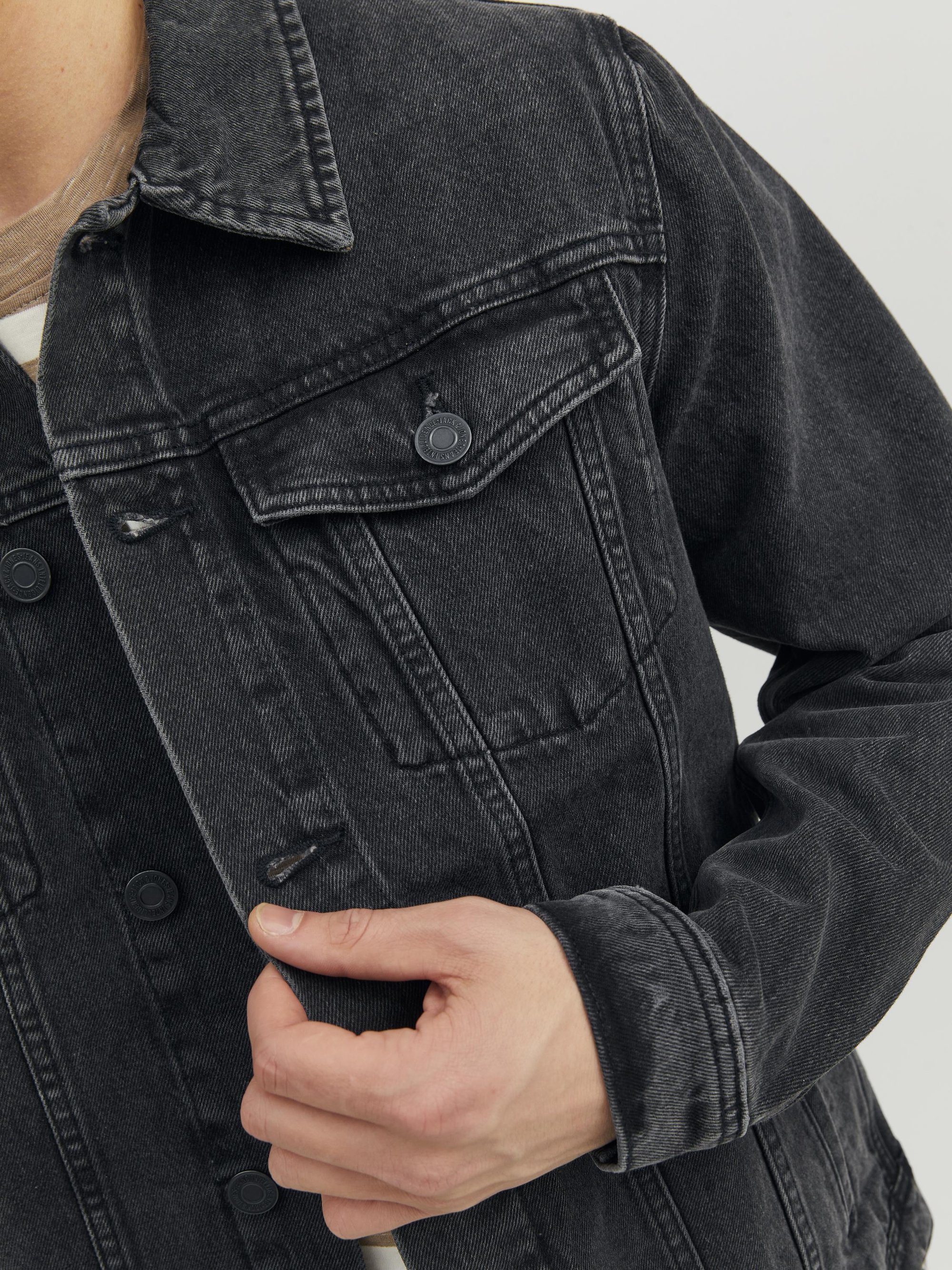 Jack & Jones JJJEAN JACKET - Spijkerjas - zwarte spijkerstof