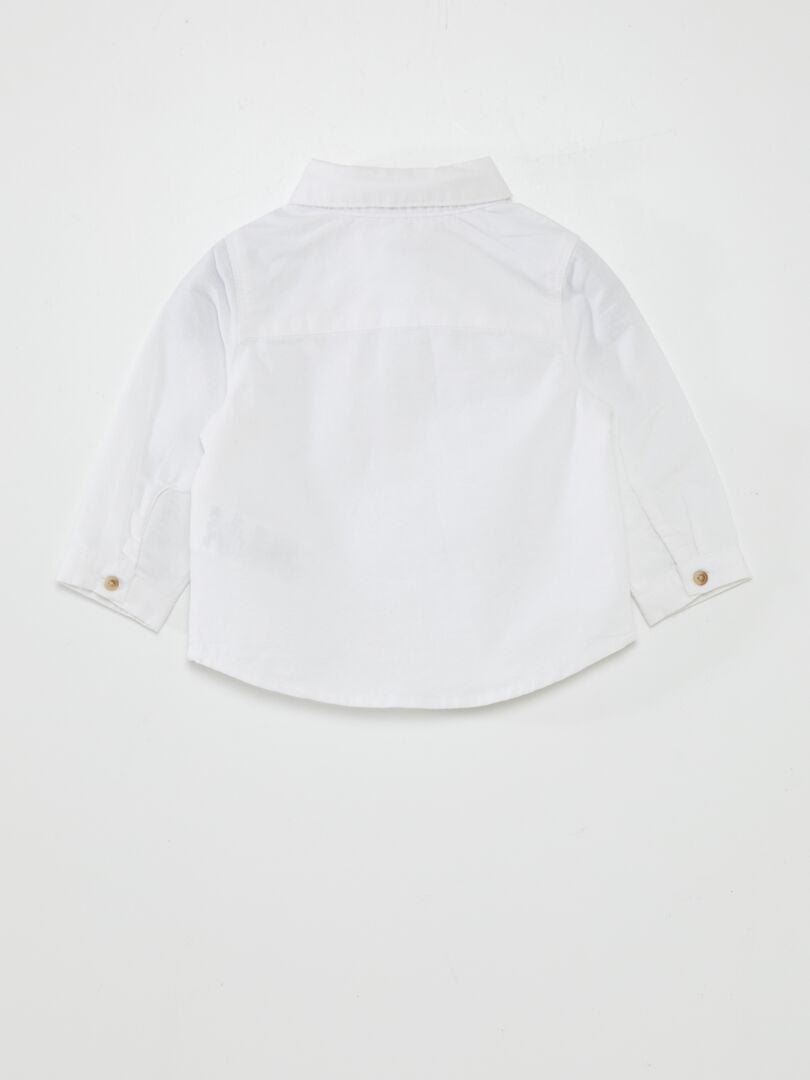 Camisa branca + gravata borboleta - 2 peças - branco