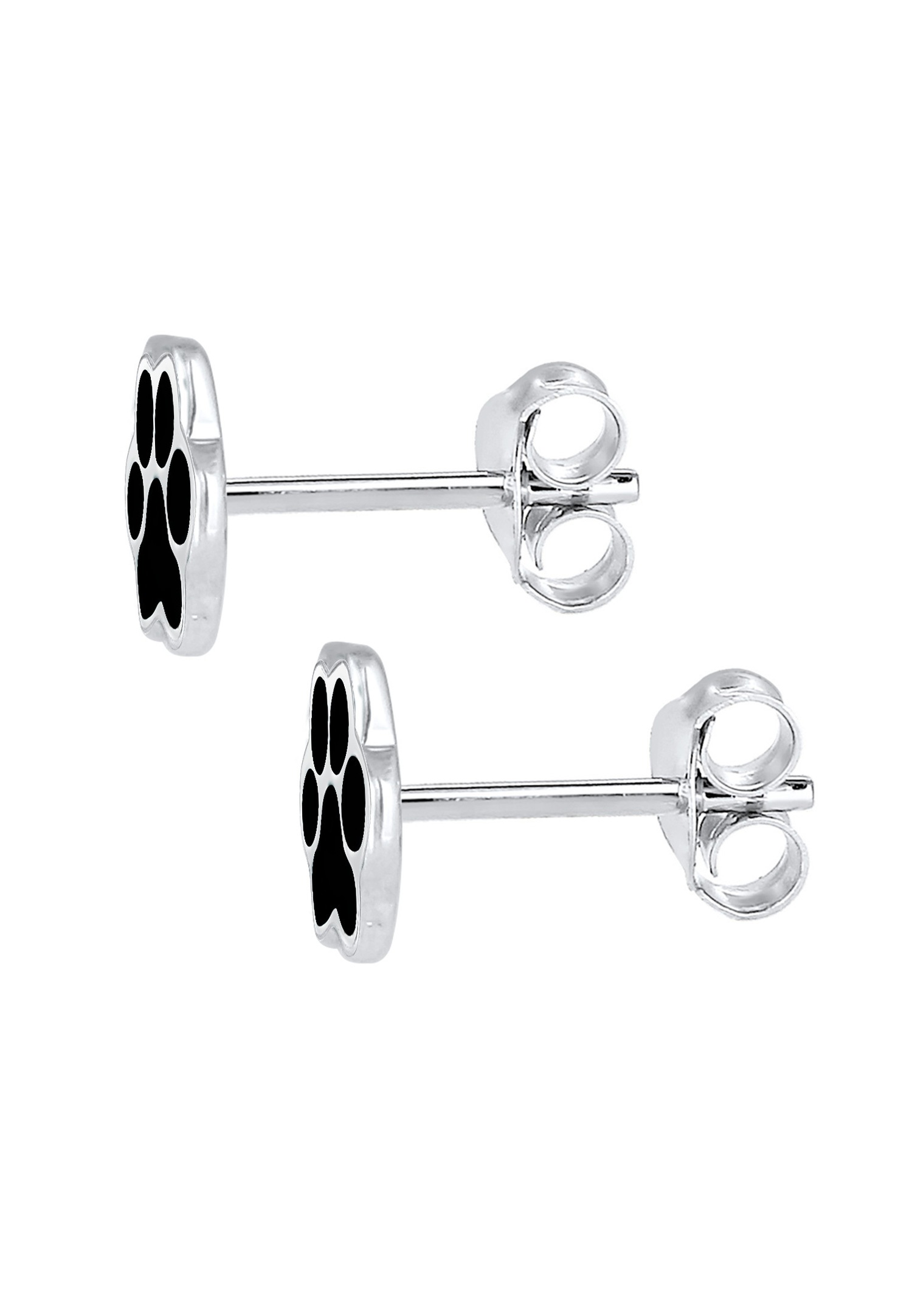 Elli Femmes Clous d'oreilles Patte Animal Chien Chat Filigrane avec Émail en Argent Sterling 925
