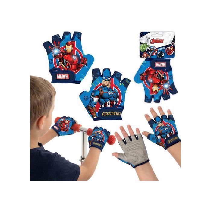 MARVEL Avengers Children's Protective Gloves for Bikes and Scooters, with Hook and Loop Fasteners, for Boys