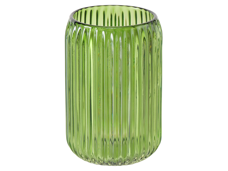 Świecznik szklany na tealight Hygge 12,5 cm ciemnozielony