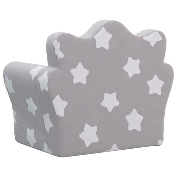 vidaXL Canapé pour Enfants, Siège avec Accoudoirs, Fauteuil avec Dossier pour Tout-Petits, Meuble de Chambre, Gris Clair 357040
