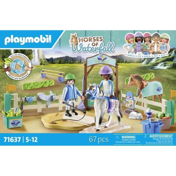 PLAYMOBIL 71637 Pista de equitación, Caballos de la cascada, 67 piezas, A partir de 5 años