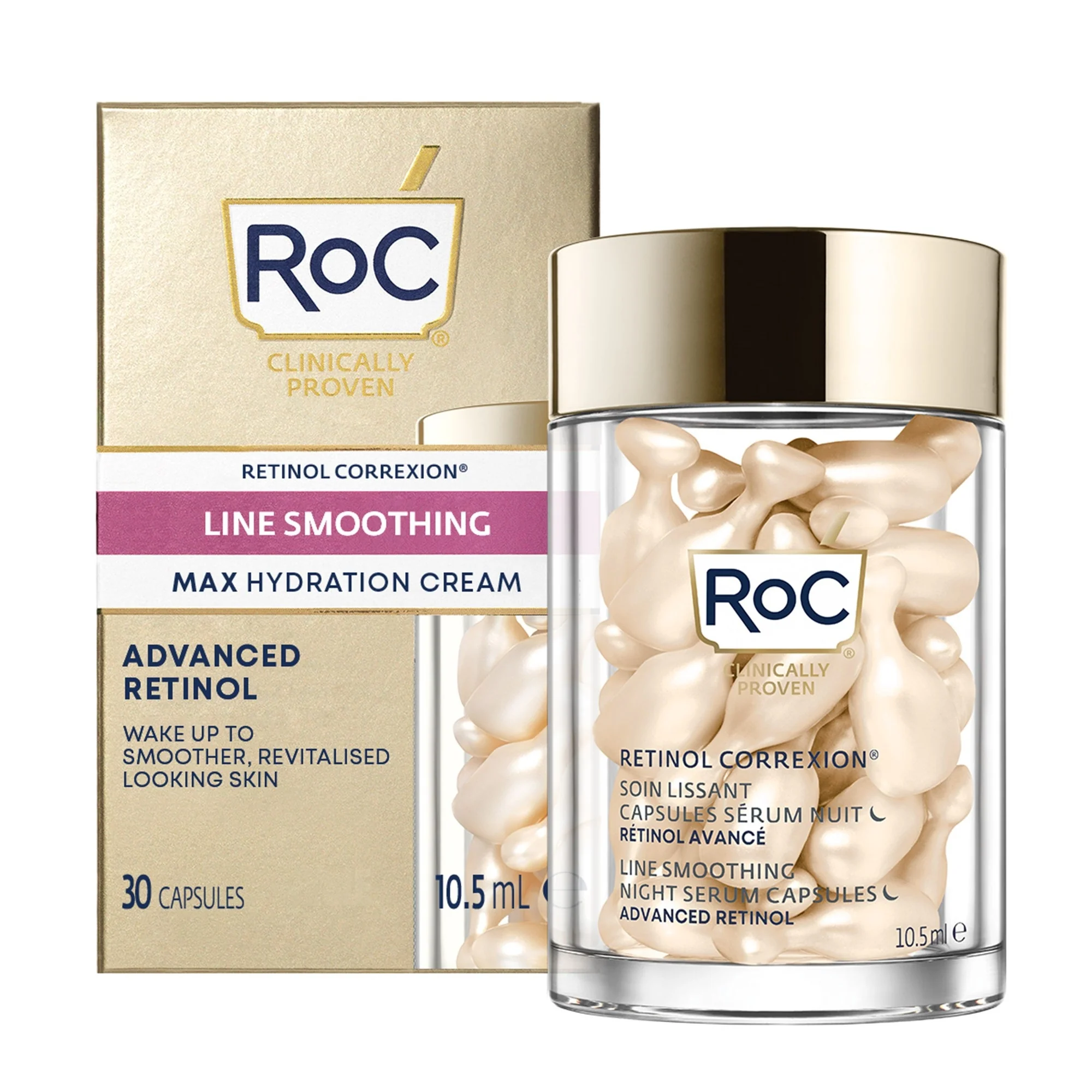 Retinol Correxion Line Smoothing Siero Viso Notte in Capsule - Tratt.viso notte antirughe, Siero viso antirughe