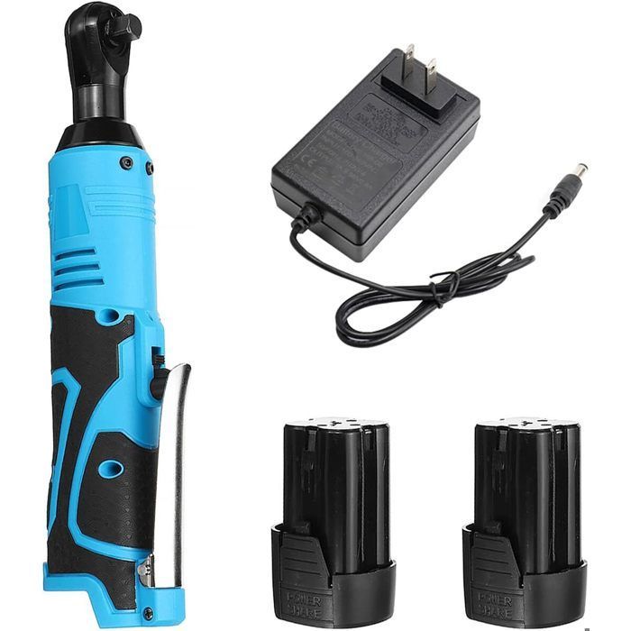 Llave de impacto eléctrica inalámbrica de 3/8 de pulgada - Par de impacto de 100 Nm - 260 RPM - Con 2 baterías de 4,0 Ah - Potente - LED