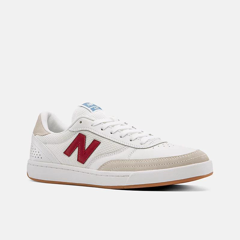 Tênis masculino NB Numeric 440 - branco com detalhes em bordô