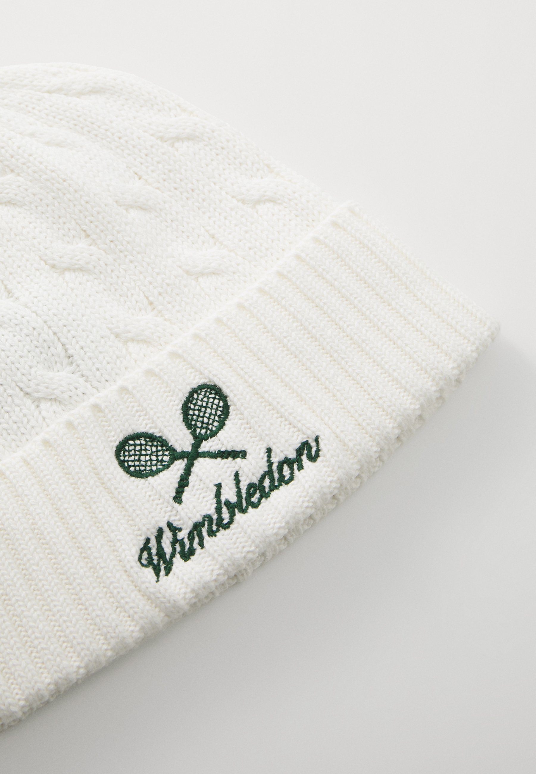 Gorro Polo Ralph Lauren WIMBLEDON CABLE KNIT LOGO - Gorro - creme