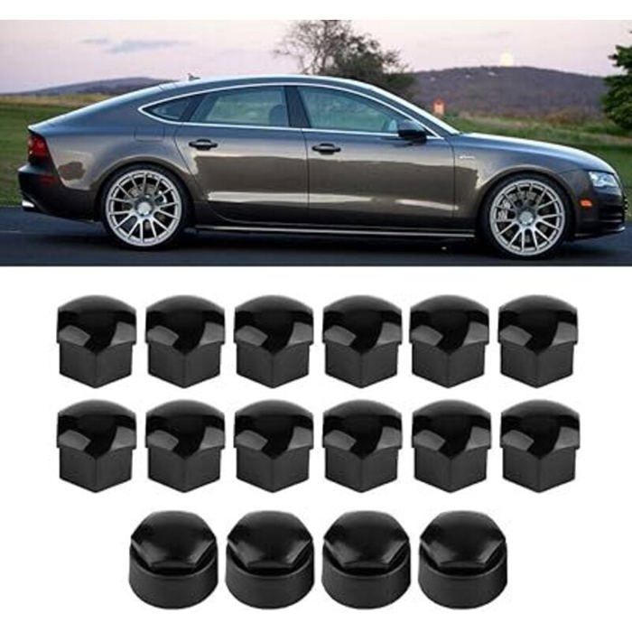 Wheel nut covers - OKZ - 20 pieces - 17 mm - Dustproof - Chrome hex - Universal anti-theft