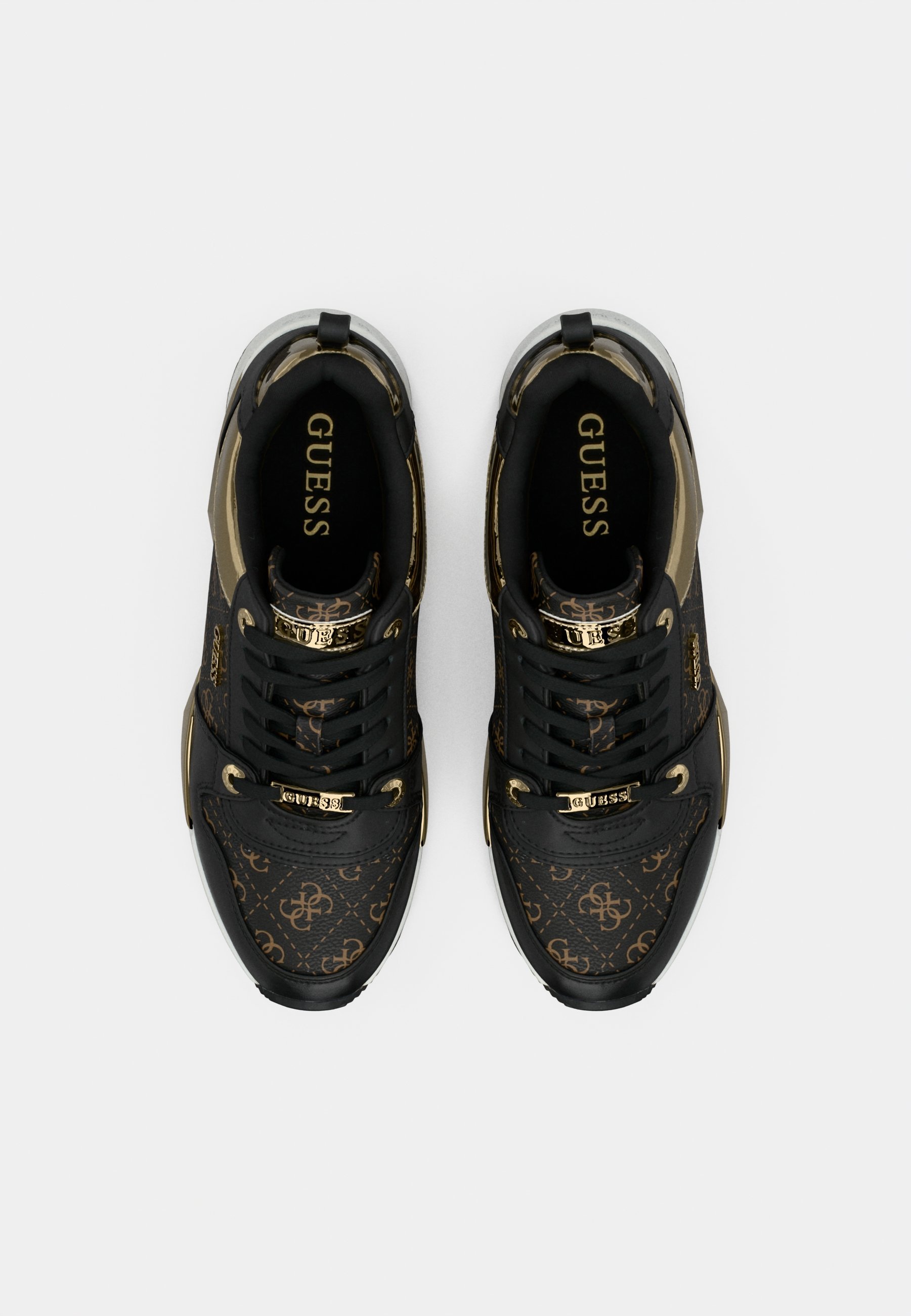 Guess TALLYN - Sneakers - bruin/zwart