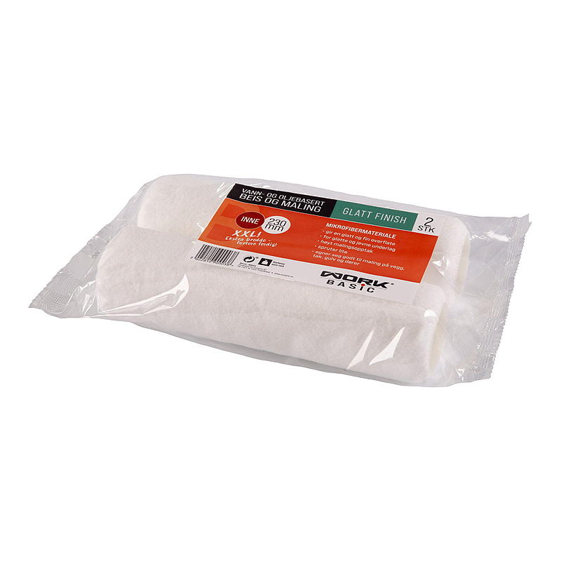 Work Basic Rulle 2-pak 230 mm mikrofiber 10 mm, Work