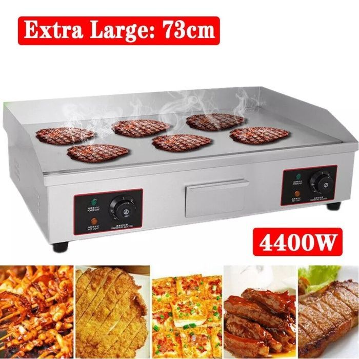 Plancha Électrique Commerciale 4400 W 50-300°C Plancha Inox Extra Large Plaque de cuisson électrique 73x40x23cm