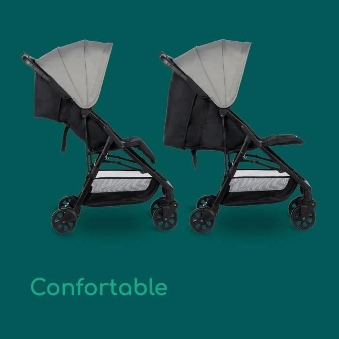 Passeggino ultracompatto BEBECONFORT TEENY 3D, 4 ruote, dalla nascita fino a circa 4 anni (22 kg), grigio fumé.