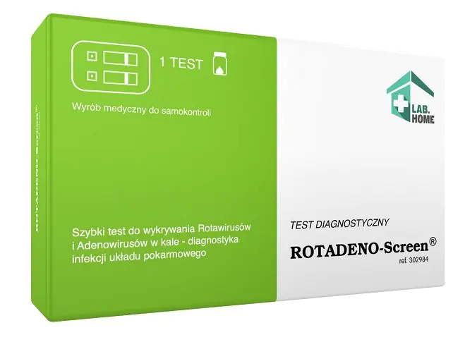 LabHome Test Rotadeno-Screen, Szybki test do wykrywania Rotawirusów i Adenowirusów w kale