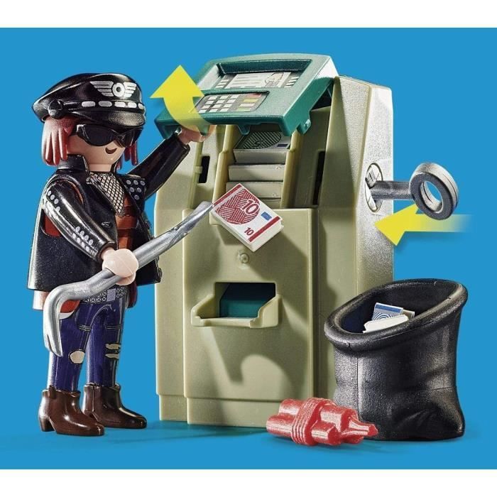 PLAYMOBIL 70572 Policier en moto et voleur, City Action, Les policiers, Dès 4 ans