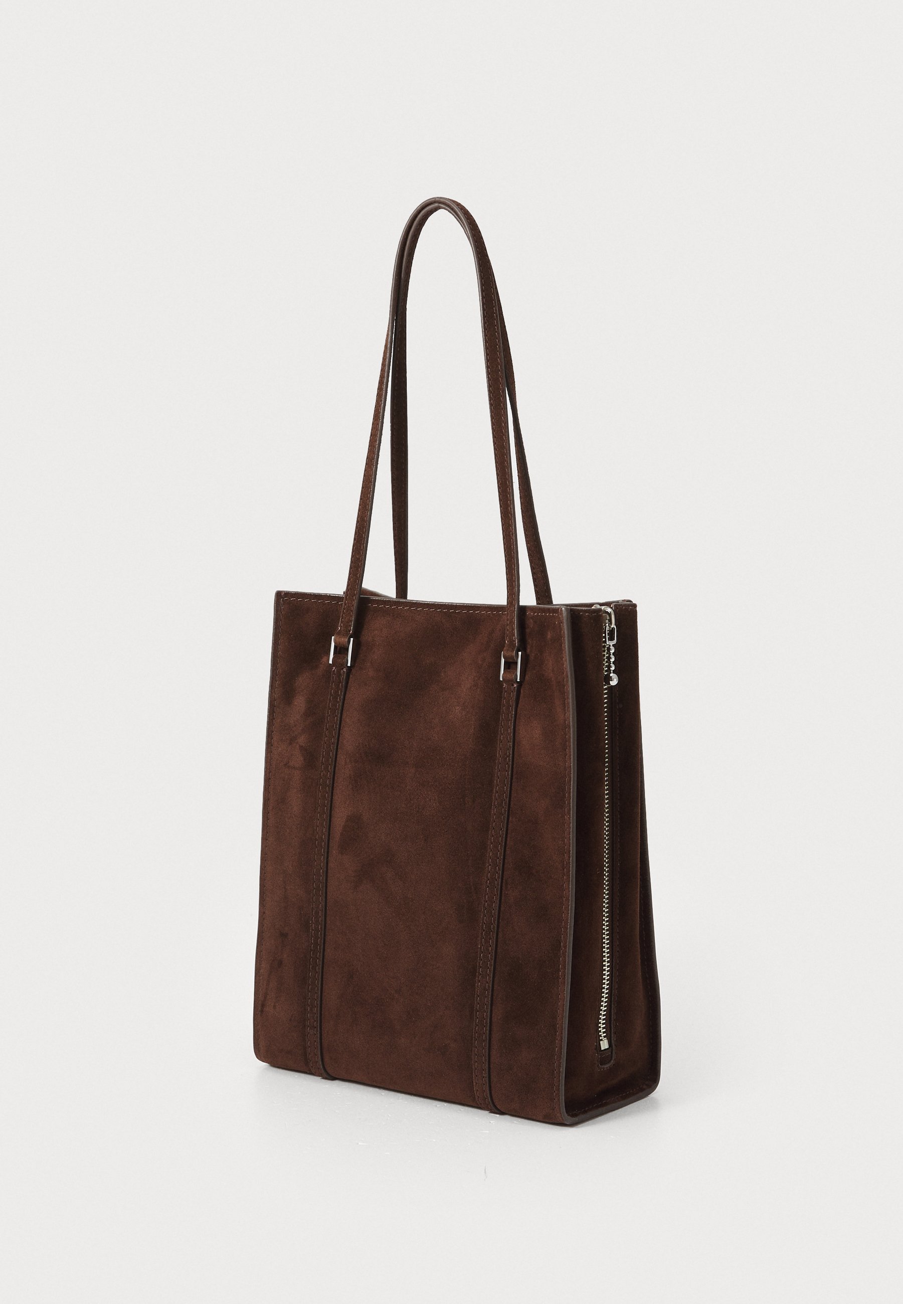 Borsa a mano piccola in camoscio con chiusura a girello Tory Burch - color cacao scuro