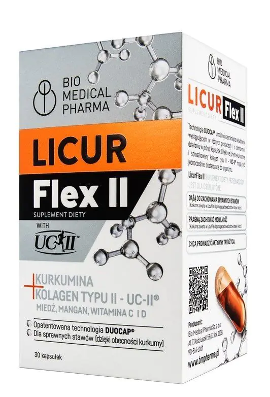 Bio Medical Pharma Licur Flex II Preparat na wzmocnienie stawów Kapsułki