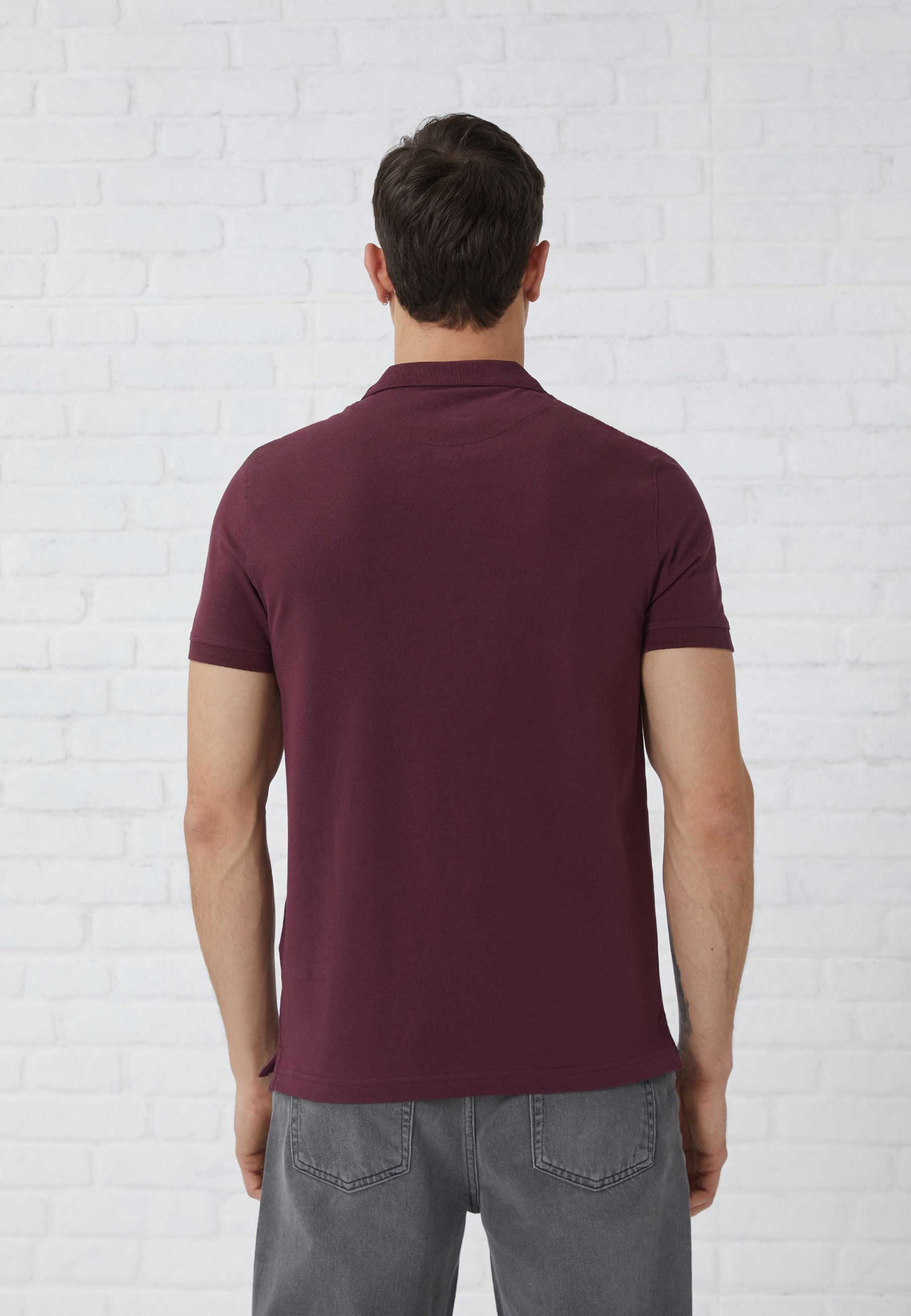 Pier One 5er-Pack Slim-Poloshirts – Weiß/Bordeaux/Dunkelblau/Khaki/Blau