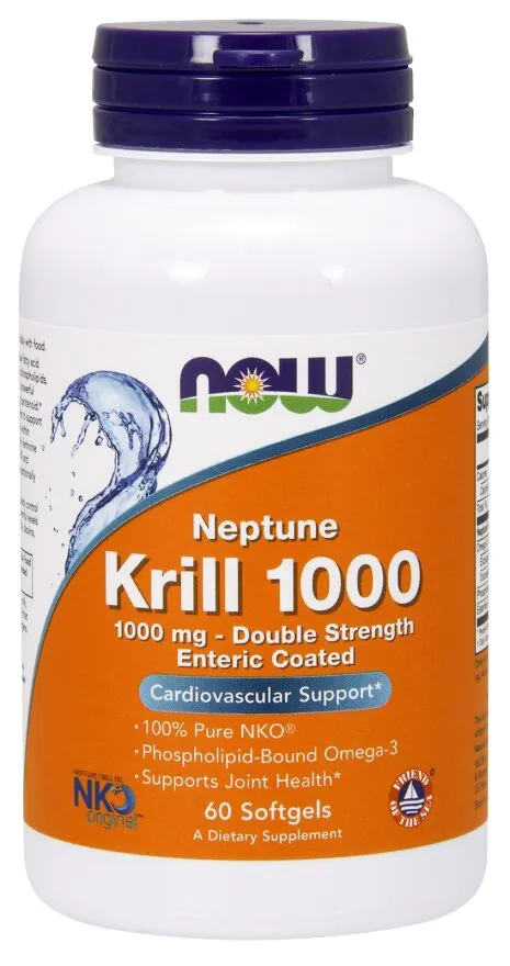 Now Foods Neptune Krill Oil 1000 mg, Olej z kryla z kwasami omega-3, Kapsułki