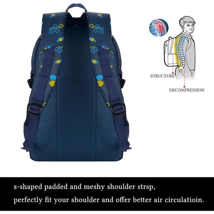 Boys' School Bag, Boys' College Backpack, Boys' School Bag in Nylon, Children's Primary School Bag (Dark Blue)