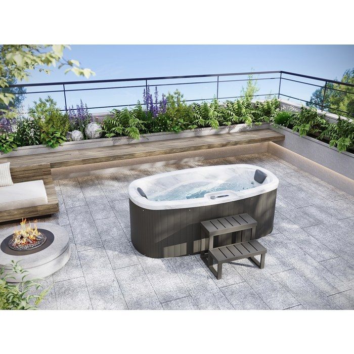 Spa para 2 personas color blanco perla con cubierta - 14 chorros - L210 x W110 x H74 cm - Sistema BALBOA - SAMOA IV