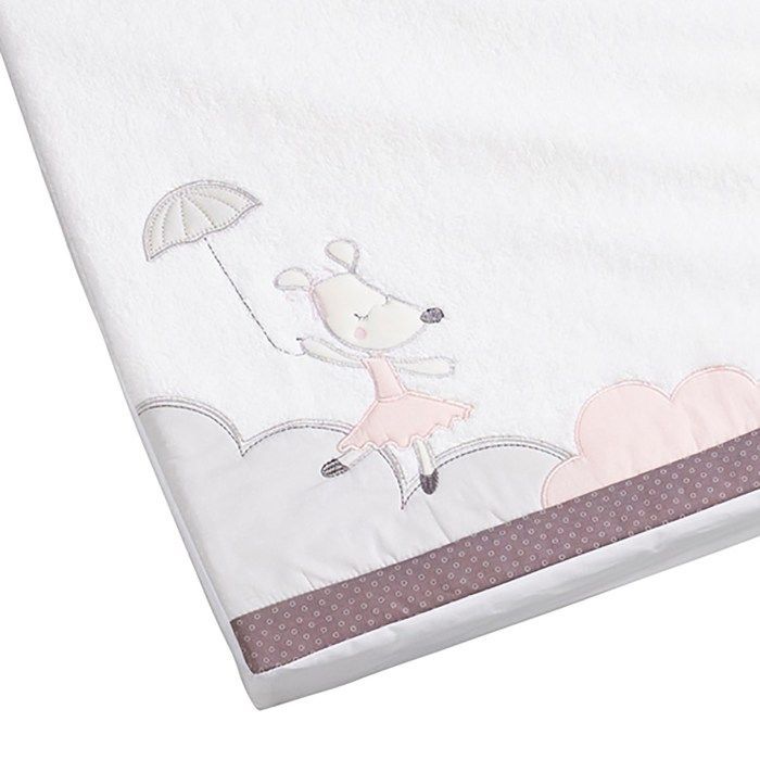 Cambiador de algodón blanco - SAUTHON - Lilibelle-n - Dimensiones 6x84x68 - Funda extraíble y lavable