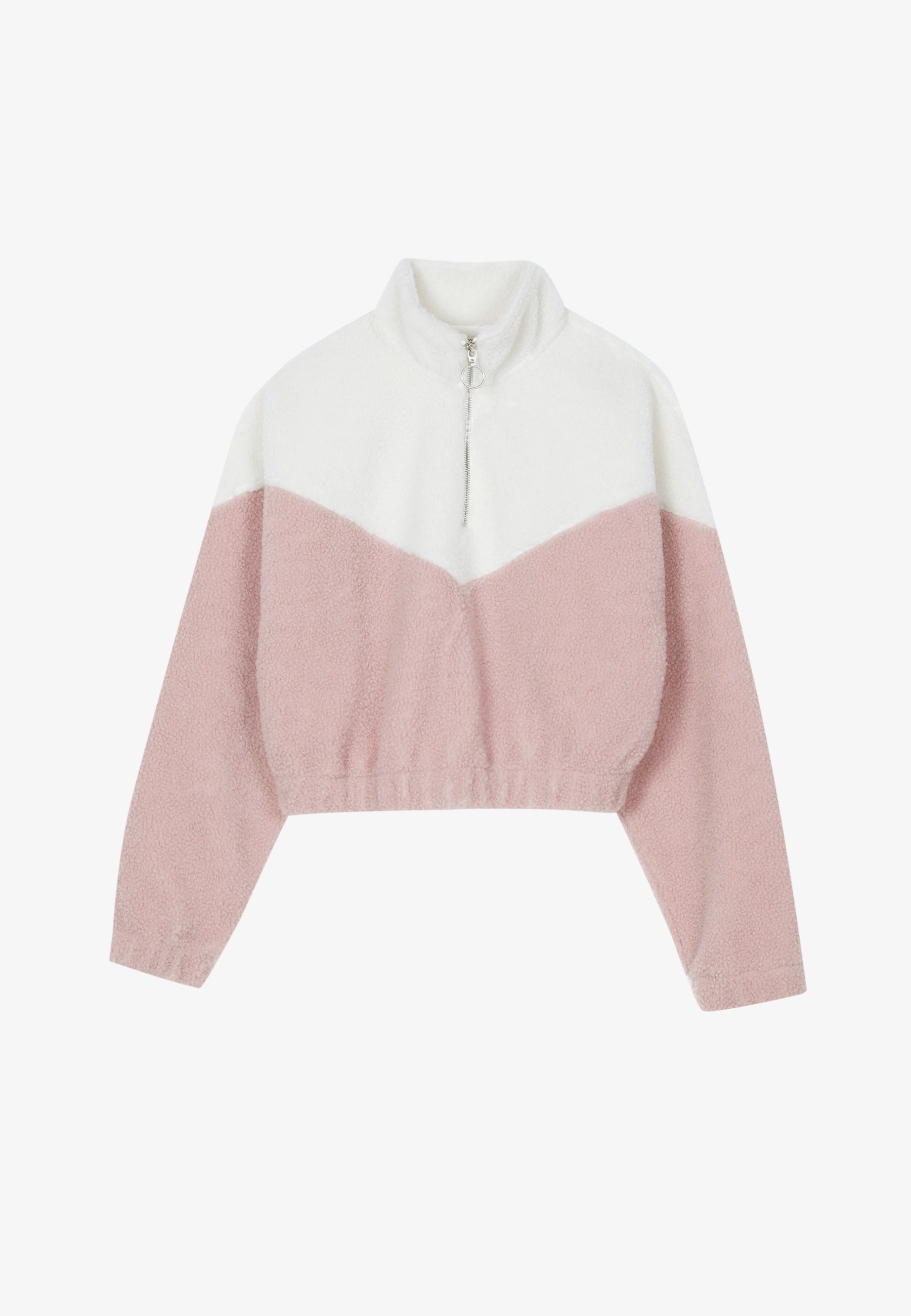 Even&Odd fleece trui - gebroken wit/roze