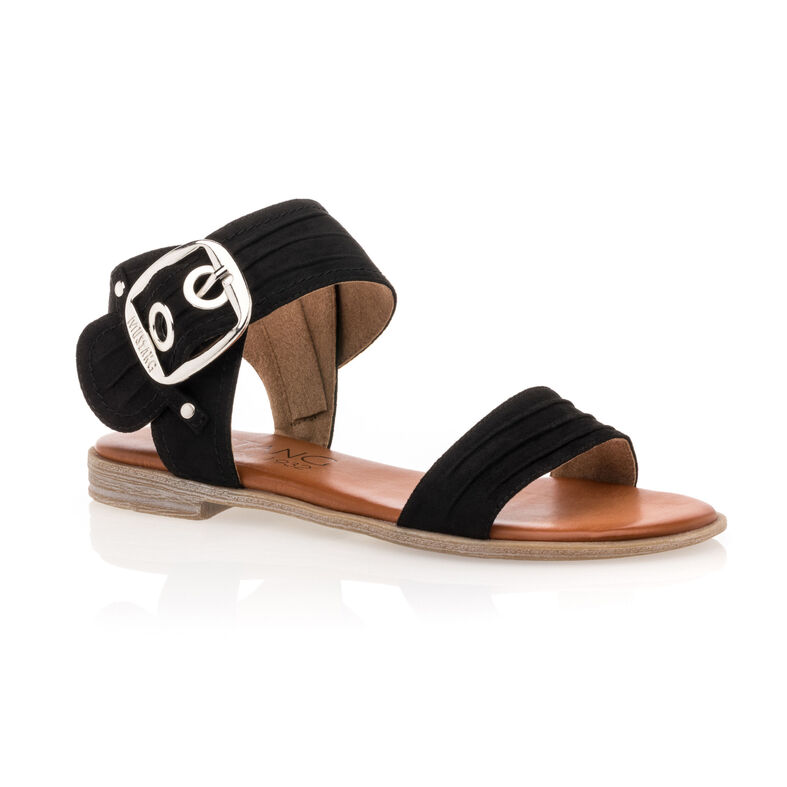 Svarte sandaler / sko med åpen tå til dame