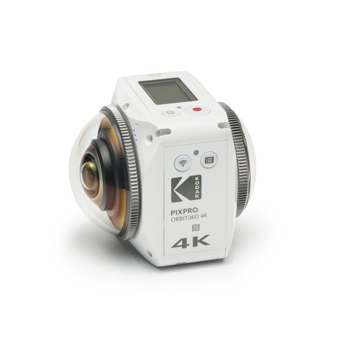 KODAK Pixpro 4KVR360 Action Cam White - Adventure Pack - 360° Digital Camera - Dual Lens - 4K Video - Accessories Included