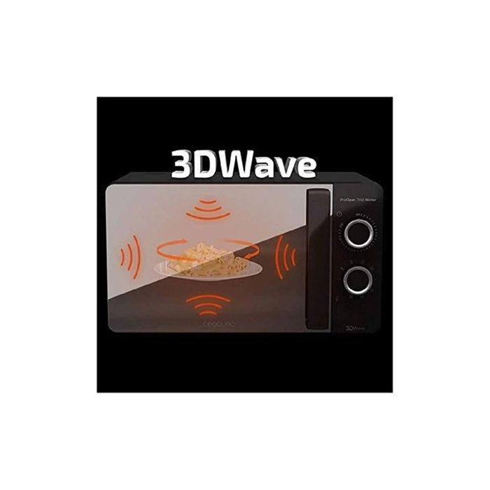 Cecotec ProClean 3140 Mirror Microwave with Grill. 20L Capacity, Ready2Clean Coating, 700W Power, 800W Grill