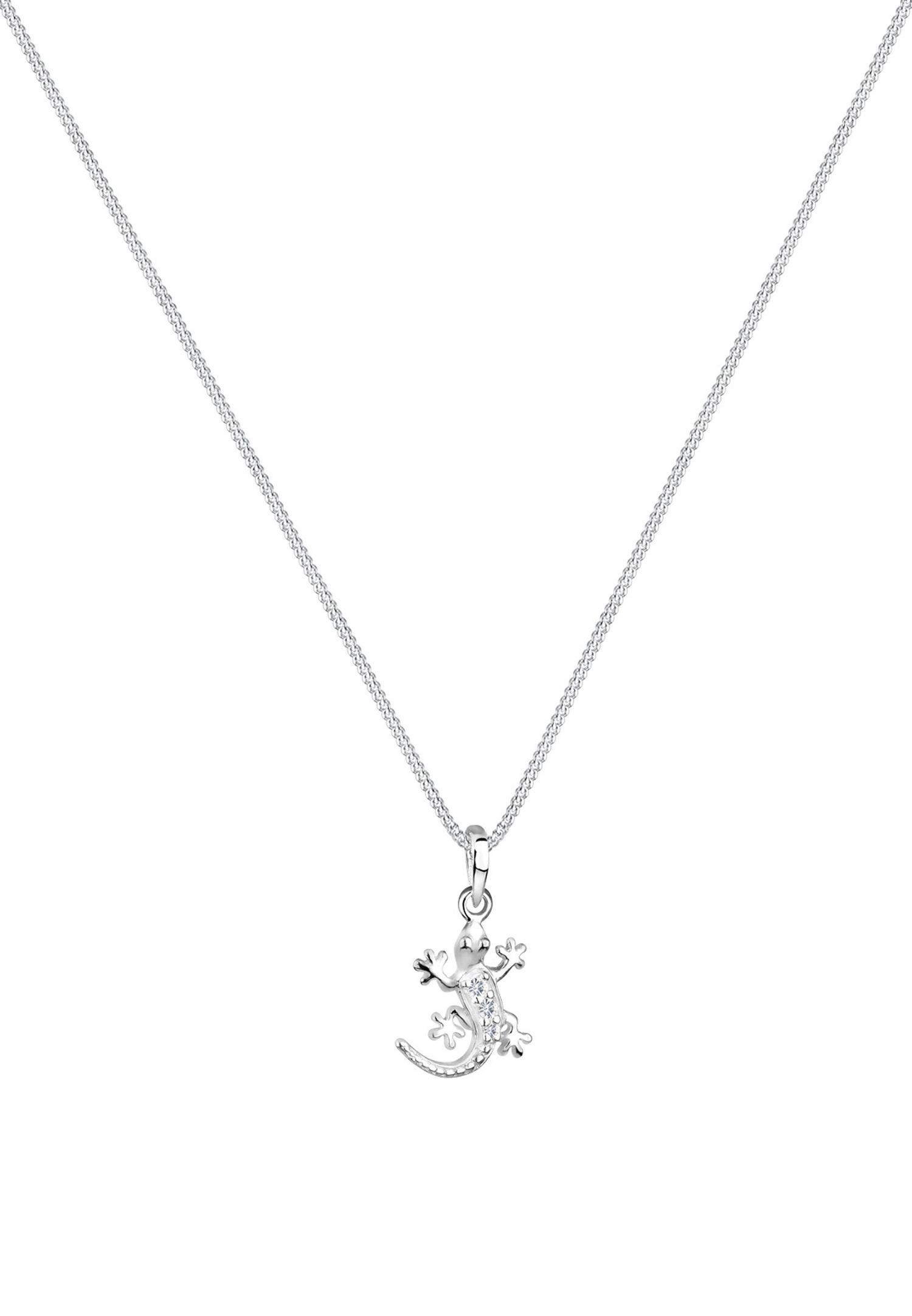 Elli Femmes pendentif gecko avec cristaux en argent sterling 925