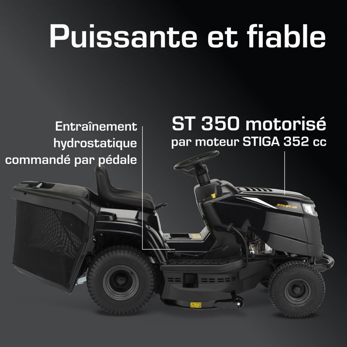 Tractor de jardín – Alpina – AT4 84 HA – 6,3 kW, ancho de corte de 84 cm, recogedor de hierba de 200 L, transmisión hidrostática, hasta 3000 m²