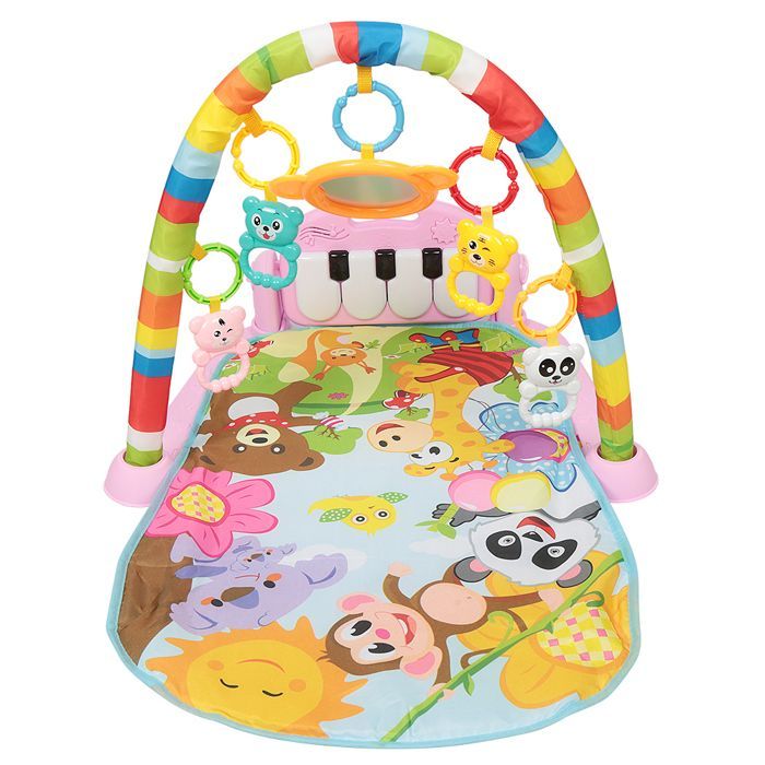 Área de juegos para bebés: alfombra de actividades 4 en 1 QUIIENCLEE con teclas de piano y hermosa música para estimular el oído y la vista.