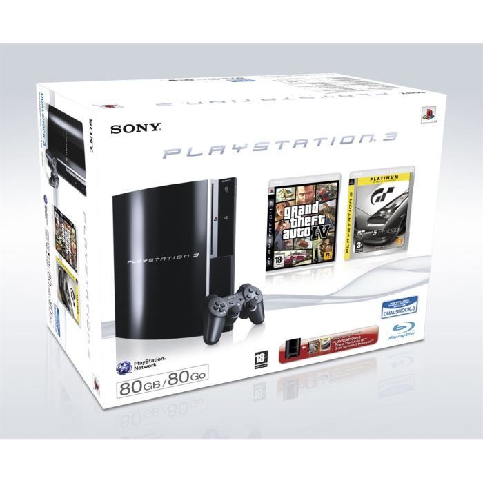 PACK SONY PS3 80 Go + GT 5 Prologue (course) + GTA