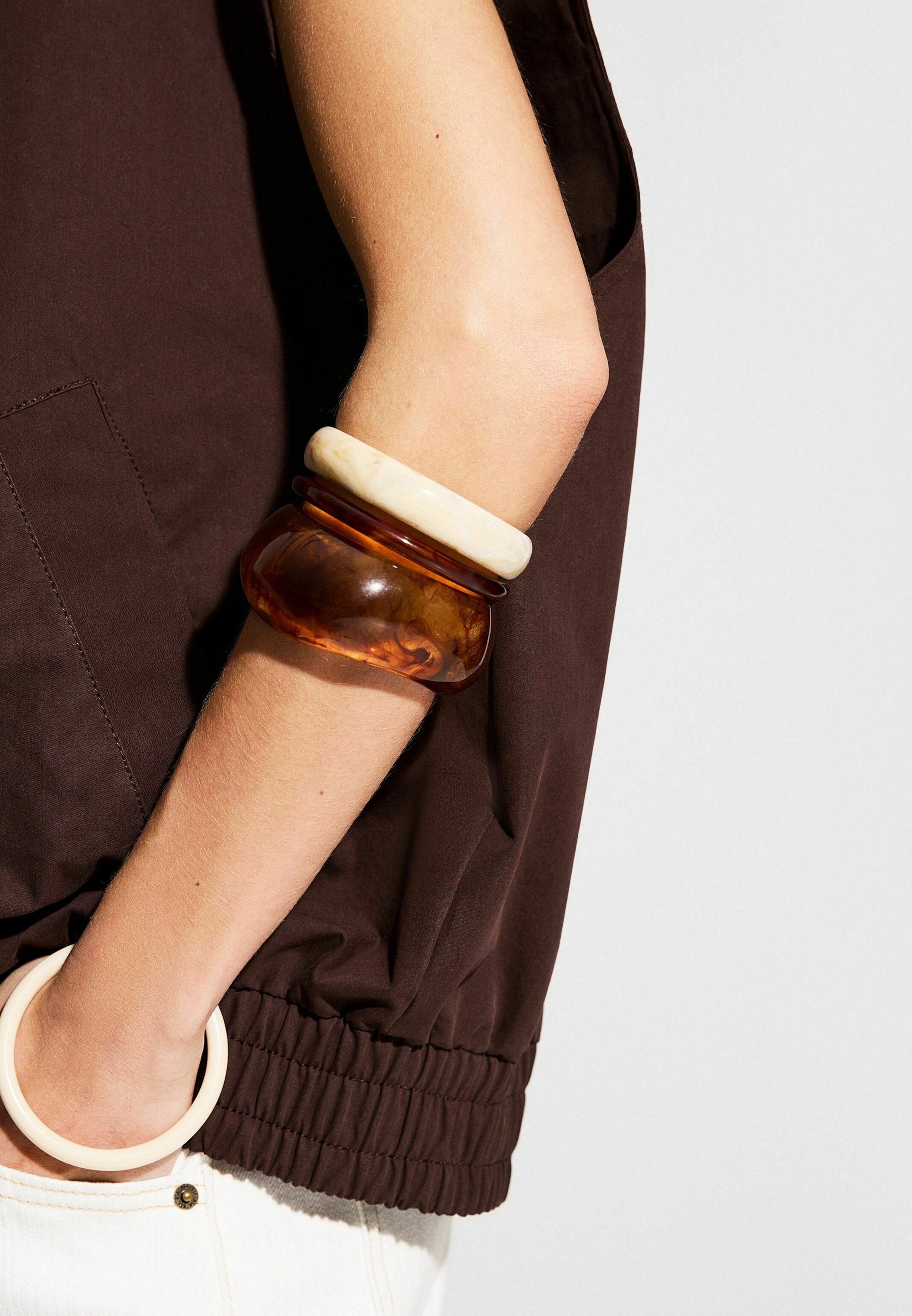 Bershka CONFEZIONE DA 4 - Braccialetti - marrone scuro