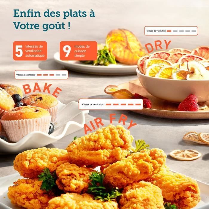 Friteuse sans huile COSORI - Turbo Blaze Chef Edition - Capacité 6L - 6 programmes - 1725W - Noir