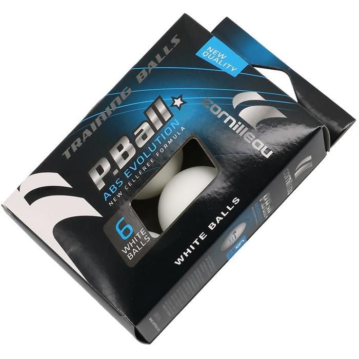 Balles de tennis de table - CORNILLEAU - P-ball abs evolution 1 - Lot de 6 - Blanc - Standard
