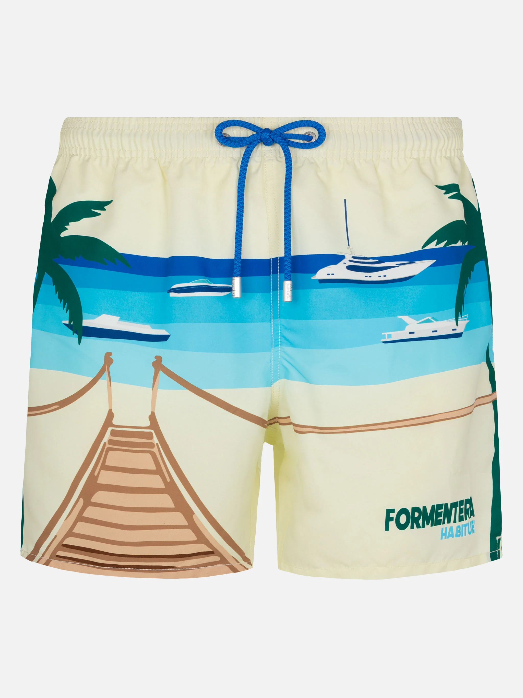 Gustavia midi-badpak met print van een ansichtkaart van Formentera