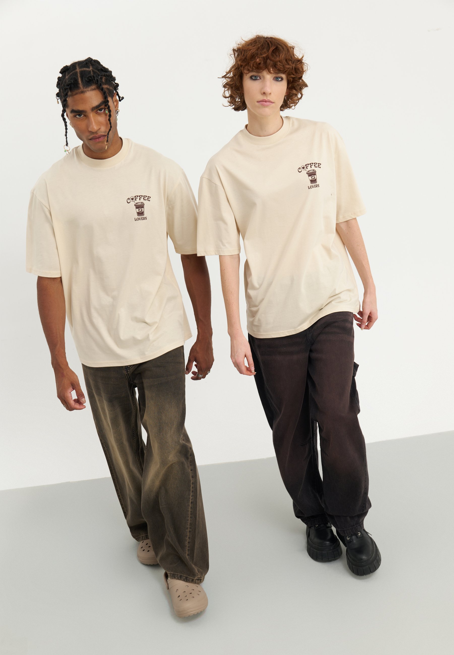 YOURTURN UNISEX - T-shirt met print - gebroken wit