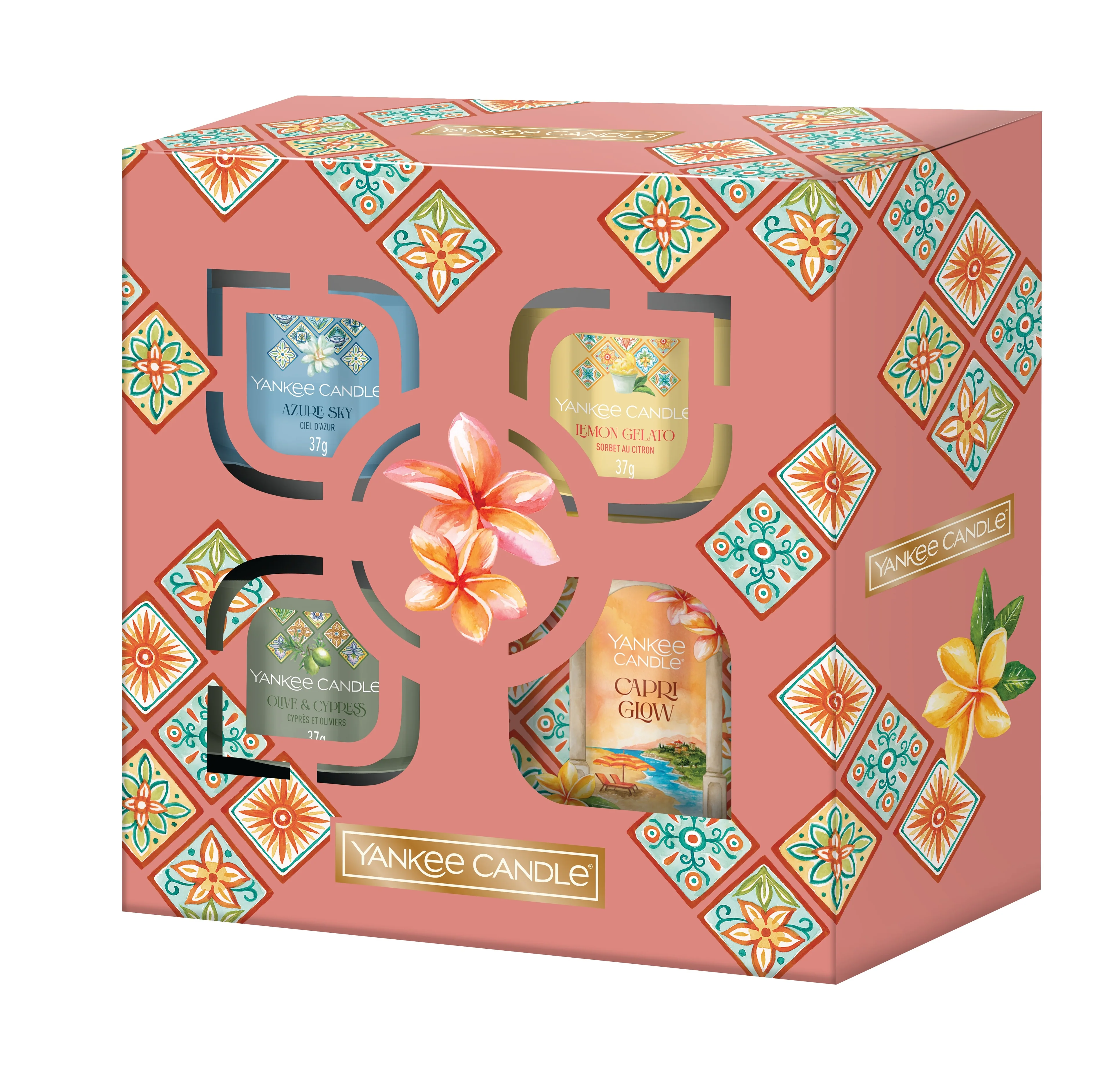 Filled Votive Candles Confezione regalo 1 tumbler piccolo e 3 candele mini - Candela Profumata